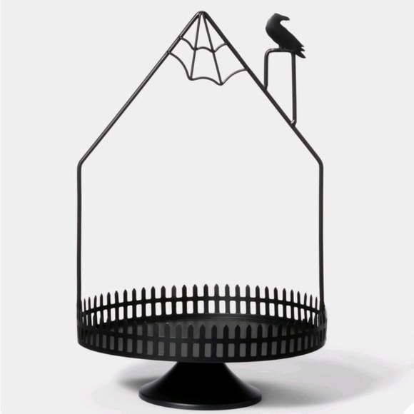 Hyde & EEK! Other - Target Hyde & EEK! Metal Black Haunted House web bird  Halloween Decorative Tray